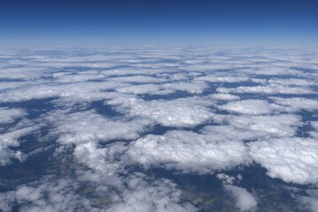 Naklejka premium Clouds over Franconia, seen from the airplane, Bavaria, Germany, Europe