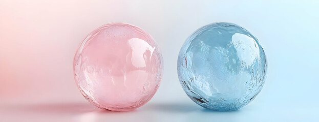 Pastel spheres on gradient backdrop