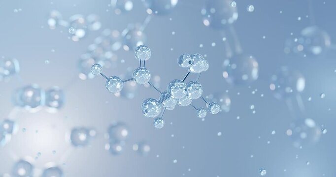 Aspartic acid, rotating 3D model of alpha-amino acid, seamless looped video