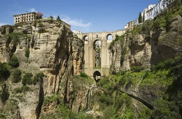 Puente Nuevo with Tajo gorge and river Río Guadalevín, Ronda, Malaga province, Andalusia, Spain, Europe