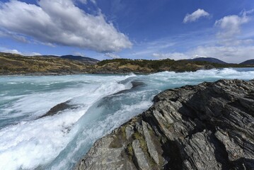 Rapids of the Rio Baker, between Puerto Guadal and Cochrane, Región de Aysén, Patagonia, Chile, South America