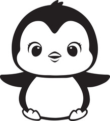 Obraz premium Cute Penguin Silhouette Vector Art Illustration Design 