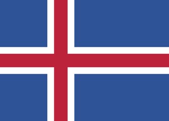Fototapeta premium Flag of Iceland, Vector illustration