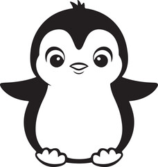 Obraz premium Cute Penguin Silhouette Vector Art Illustration Design 