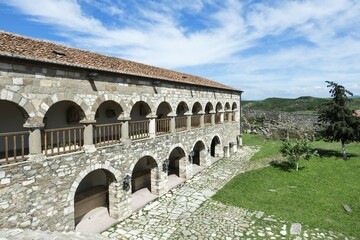 Fototapeta premium Byzantine Abbey of Pojan, Saint Mary Orthodox Church and Monastery, Museum arches, Apollonia Archaeological Park, Pojani Village, Illyria, Albania, Europe
