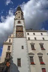 Old town hall tower, two clock towers, Görlitz, Upper Lusatia, Saxony, Germany, Europe
