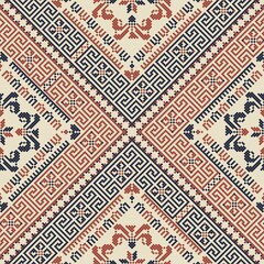 Seamless pattern design with traditional Palestinian embroidery motif