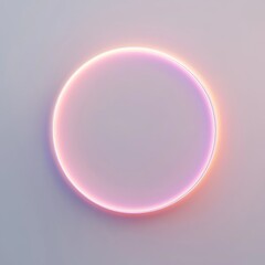 A glowing neon circle on a pastel background, showcasing minimalist and futuristic design elements.