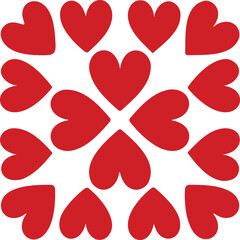 Seamless Geometric Heart Pattern with Bold Red Romantic Design Perfect for Valentines Day Love Background Wedding Invitations and Digital Art