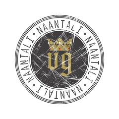 Naatali city, Finland. Grunge postal rubber stamp over white background