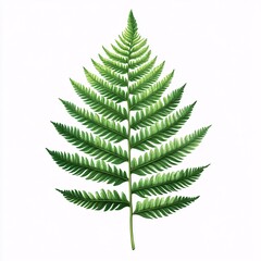A Detailed Illustration Of A Single Green Fern Frond