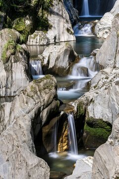 Waterfall in the Groppenstein Gorge, M&ouml;lltal, Hohe Tauern National Park, Carinthia, Austria, Europe