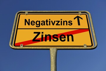 PHOTOMONTAGE, symbolic image negative interest, penalty interest, Germany, Europe