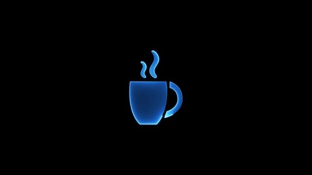 cup of hot coffee, with steam in the shape of coffee beans. Coffee cup icon set. Cups of coffee tea collection. Hot drink icon. Disposable cup. Cup coffe with steam.coffee cup 4k video animation.