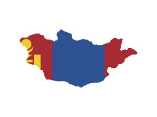 Flag in form form of the geographical country, Mongolia, Asia