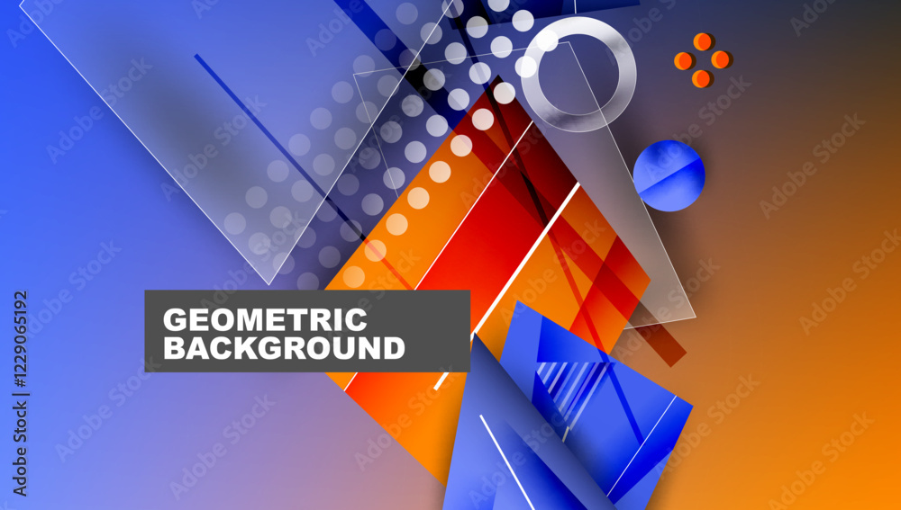 Poster creative triangles and circles composition