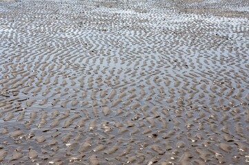 Sand structure at low tide, Atlantic Coast, La Tranche sur Mer, Vandee, France, Europe