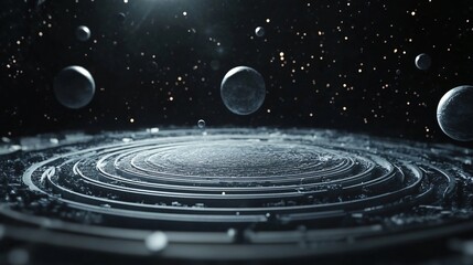 Obraz premium Astronomy Concept Backdrop 3D Rendering Handdrawn Vector