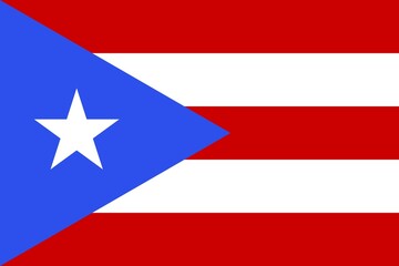 Flag of Puerto Rico, Vector illustration