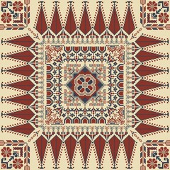 Embroidery Tatreez pattern, Palestinian fashion vector ornament