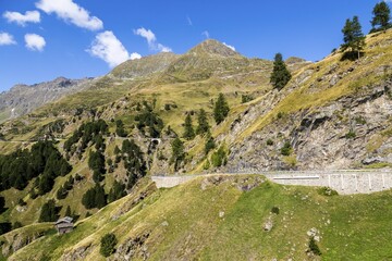 Mountain pass road, mountain pass Timmelsjoch (Passo del Rombo), Passeiertal, Province of South Tyrol, Italy, Europe