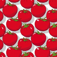 Tomatoes repeating pattern, editable vector template