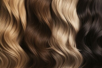 Fototapeta premium Swatches of different hair color shades. KI generiert, generiert AI generated