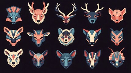 Animal Masks Set: Collection of Creative Mask Props featuring Deer
