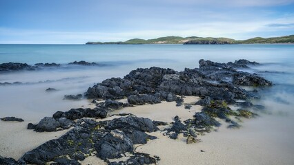 Rocky beach at Durness, Faraid Head Peninsula, North Coast, Council Area Highlands, Scotland, United Kingdom, Europe