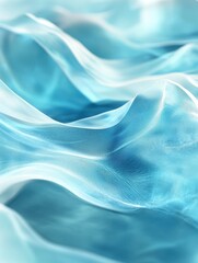 Fototapeta premium Creative digital blue wave interface on blurry wallpaper. Technology and AI concept. 3D Rendering