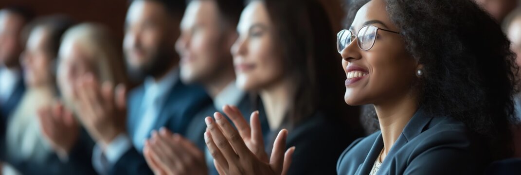 At a recent business event, the engaged audience demonstrated their enthusiasm through applause, highlighting the importance of collaboration and communication among corporate professionals