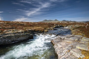 River Store Ula in autumn Rondane National Park, Norway, Europe