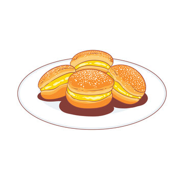 bola de berlim food illustration