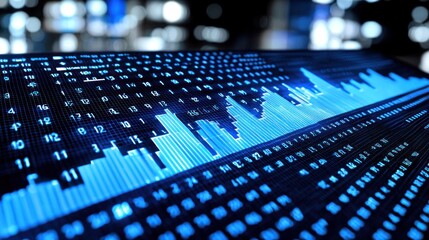Digital Stock Market Data Visualization with Graphs and Numbers