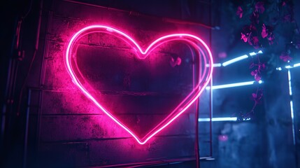 A glowing heart symbol against a dark background radiating warmth and love Perfect for romantic themes and digital art