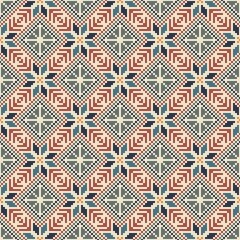Seamless pattern design with traditional Palestinian embroidery motif