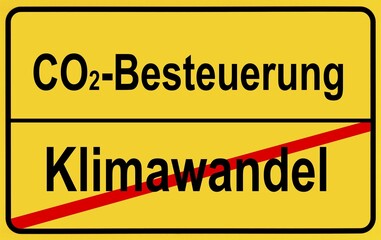Obraz premium Symbol image of the connection between climate change and CO2 taxation, Germany, Europe