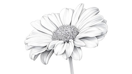 A Detailed Pencil Drawing of a Flower on a Transparent Background