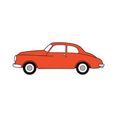 red car isolated on white