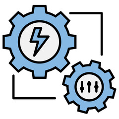Electricity Optimization Blue Black Icon