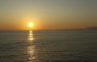 Sunset over the sea, Lofoten, Norway, Europe