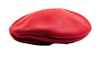 French Beret Hat In Red Color With Transparent PNG Background