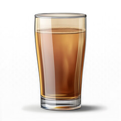 glass of beer realistic on transparent background