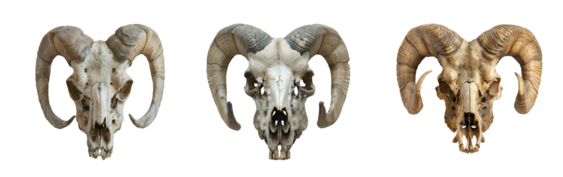 buffalo skull isolated on white