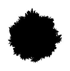 Black grunge circle. Round stamp. Painted ink brush circle vector.
