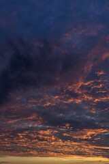 Cloudy sky at sunset, Bavaria, Germany, Europe