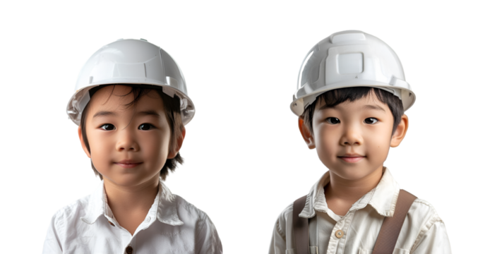 two little boys in helmet