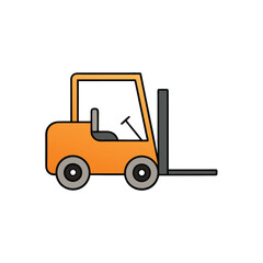 forklift truck icon isolated on white