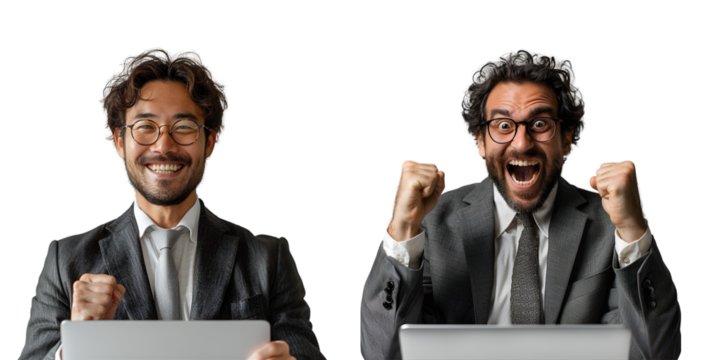 two businessmen working together