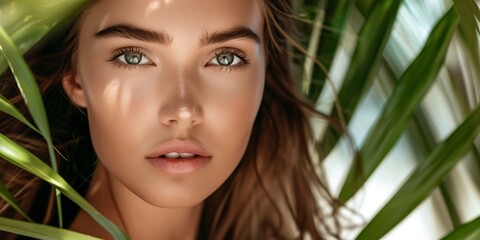 Fototapeta premium To maintain a youthful appearance, its beneficial to choose organic skincare products. Embracing your natural beauty will give you a radiant and vibrant look, enhancing your overall aesthetics